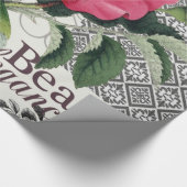 Roos Damask  Floral Antiek Cadeaupapier (Hoek)