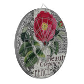 Roos Damask  Floral Antiek Dartbord (Voorkant Links)