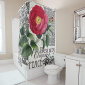 Roos Damask  Floral Antiek Douchegordijn (In situ)