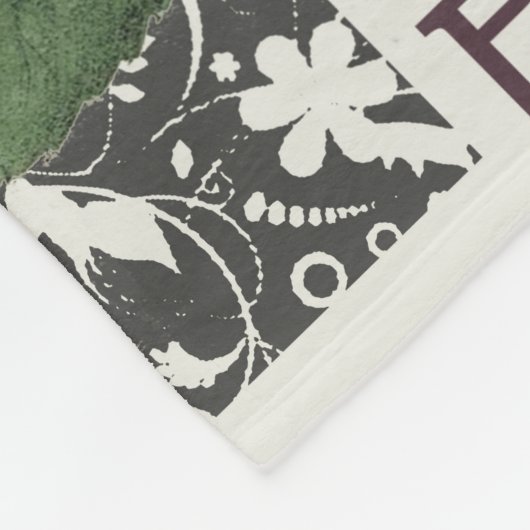 Roos Damask  Floral Antiek Fleece Deken (Hoek)