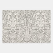 Roos Damask  Floral Antiek Inpakpapier Vel (Voorkant 3)