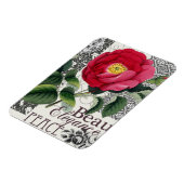 Roos Damask Floral Antiek Magneet (Linkerzijde)