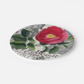 Roos Damask  Floral Antiek Papieren Bordje (Gekanteld)