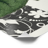 Roos Damask Floral Antiek Perfect Poster (Hoek)