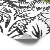 Roos Damask  Floral Antiek Poster (Hoek)