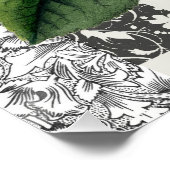 Roos Damask  Floral Antiek Poster (Hoek)