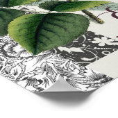 Roos Damask Floral Antiek Poster (Hoek)