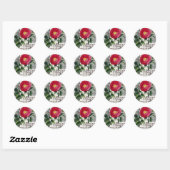 Roos Damask Floral Antiek Ronde Sticker (Vel)
