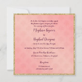 Roos Damask Gold Ganesh Indian Hindu Wedding Kaart (Achterkant)