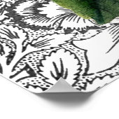 Roos Damask Mooie Bloemige Antiek Poster (Hoek)