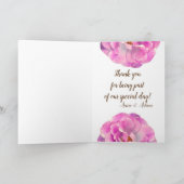 Roos dank u bruiloft Kaart (Binnen)