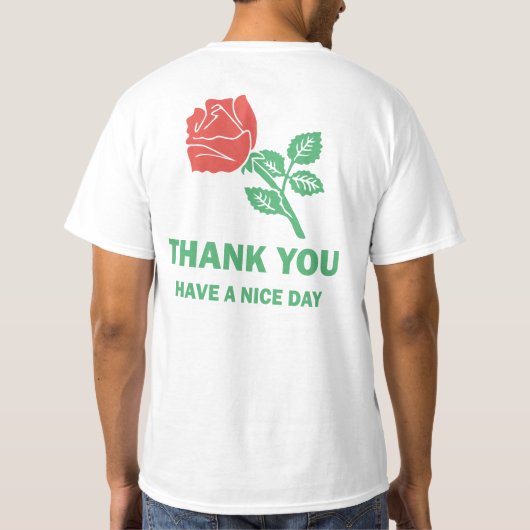 Roos Dank u voor een prettige dag T-shirt (Achterkant)