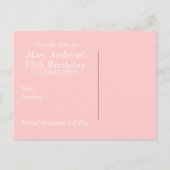 Roos De 95e verjaardag van de verjaardag van de ge Aankondigingskaart (Achterkant)