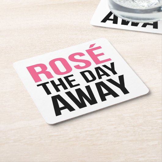 Roos de dag weg kartonnen onderzetters (Schuin)