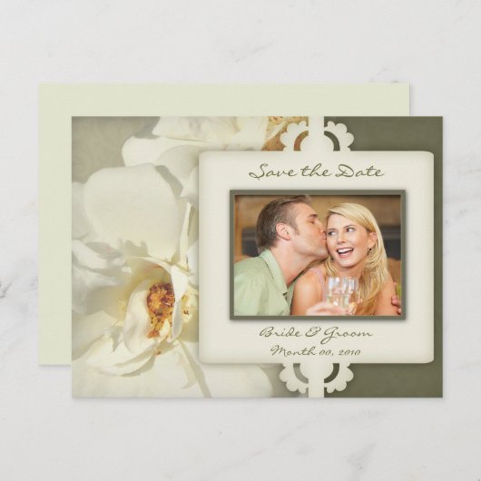  Roos De datum opslaan Foto Briefkaarten (Voorkant / Achterkant)