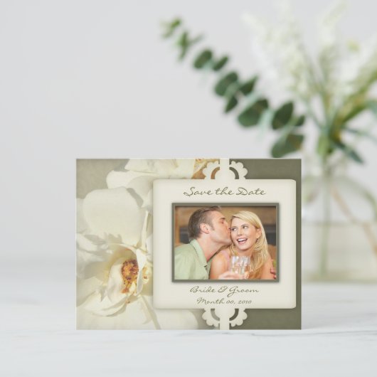  Roos De datum opslaan Foto Briefkaarten (Staand voorkant)