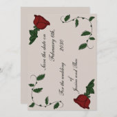 Roos De datum opslaan Save The Date (Voorkant / Achterkant)
