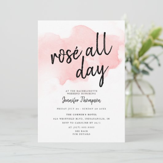 Roos de hele dag Bachelorette Weekend Route Kaart (Staand voorkant)