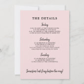 Roos de hele dag Bachelorette Weekend Route Kaart (Achterkant)