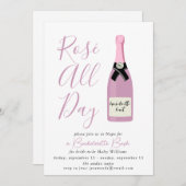 Roos De hele dag door Napa Winery Bachelorette Kaart (Voorkant / Achterkant)