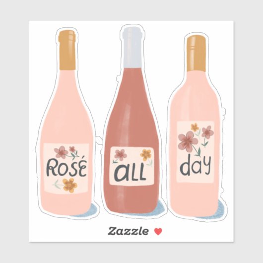 Roos De hele dag door Wijnovers Illustratie Kunst Sticker (Vel)
