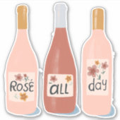 Roos De hele dag door Wijnovers Illustratie Kunst Sticker (Voorkant)