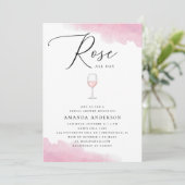 Roos de hele dag. Elegant script roze vrijgezellen Kaart (Staand voorkant)