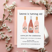 Roos de hele dag grillige wijn aangepaste verjaard kaart