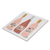 Roos de hele dag houdt van wijn van keramische teg tegeltje (Zijkant)