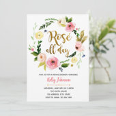 Roos de hele dag in de uitnodiging voor de steekpe (Staand voorkant)