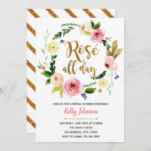Roos de hele dag in de uitnodiging voor de steekpe (Voorkant / Achterkant)