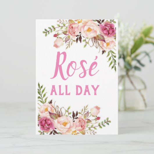 roos de hele dag kaart (Staand voorkant)