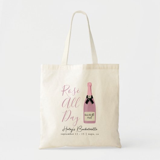 Roos De hele dag Napa Winery Bachelorette Tote Bag (Voorkant)