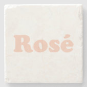 "Roos de hele dag" Roos lichtroze wit Stenen Onderzetter (Voorkant)