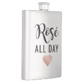 Roos de hele dag Roze Hart Grappige Quote Heupfles (Rechts)