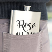 Roos de hele dag Roze Hart Grappige Quote Heupfles (Voorbeeld)