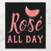 Roos De hele dag roze wijnfeestviering, ZFJ Wijn Etiket (Enkel label)