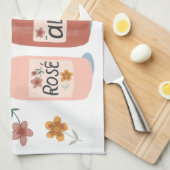 Roos de hele dag van wijnliefhebbers keukenhanddoe theedoek (Quarter Fold)