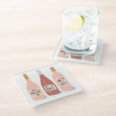 Roos de hele dag wijn houdt van onderzetter (Schuin)