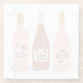 Roos de hele dag wijn houdt van onderzetter (Achterkant)