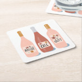 Roos de hele dag wijn houdt van wijn kartonnen onderzetters (Schuin)