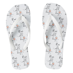 Roos de hele dag wijnglazen Waterverf proeven Teenslippers