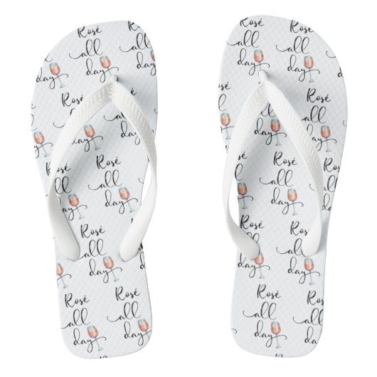 Roos de hele dag wijnglazen Waterverf proeven Teenslippers (Voetbed)