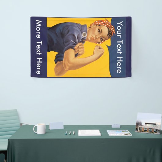 Roos de JOUW TEKST van de Riveter hier aan! Spandoek (Beurs)
