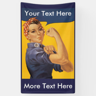 Roos de JOUW TEKST van de Riveter hier aan! Spandoek