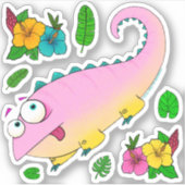 Roos de kameleon, sticker set (Voorkant)