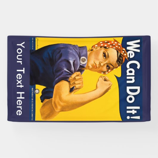 Roos de Riveter die we hier kunnen JOUW TEKSTEN Spandoek (Horizontaal)