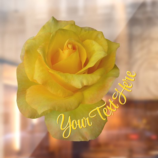 Roos Decale Gepersonaliseerde Gele Rozenwieg Raamsticker (Vel 2)