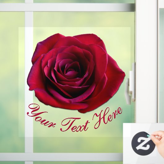 Roos Decale Gepersonaliseerde rode rode rozenwieg Raamsticker (Huis)