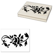 Roos Decoratie linkerkant Rubber Kunststempel Rubberstempel (Gestempeld)